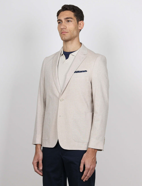 Giacca tinta unita in cotone stretch Drop 7_Luigi Fusaro