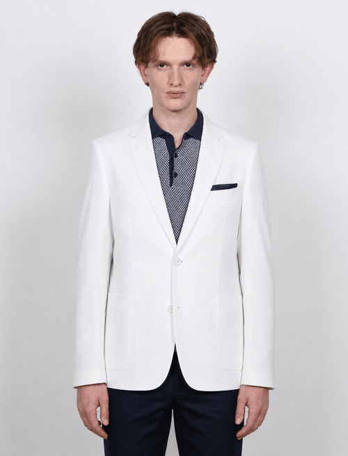 Giacca tinta unita in cotone stretch Drop 7_Luigi Fusaro