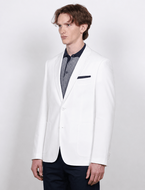 Giacca tinta unita in cotone stretch Drop 7_Luigi Fusaro