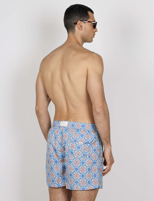 Costume da bagno fantasia geometrica celeste_Luigi Fusaro