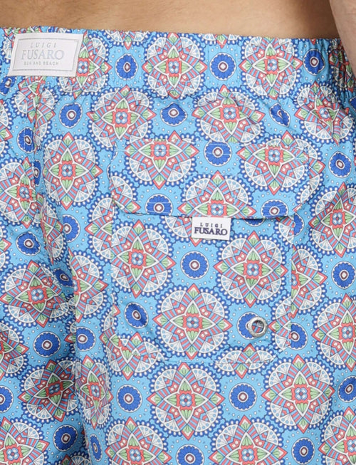 Costume da bagno fantasia geometrica celeste_Luigi Fusaro