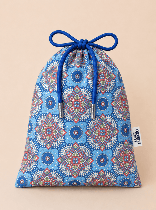 Costume da bagno fantasia geometrica celeste_Luigi Fusaro