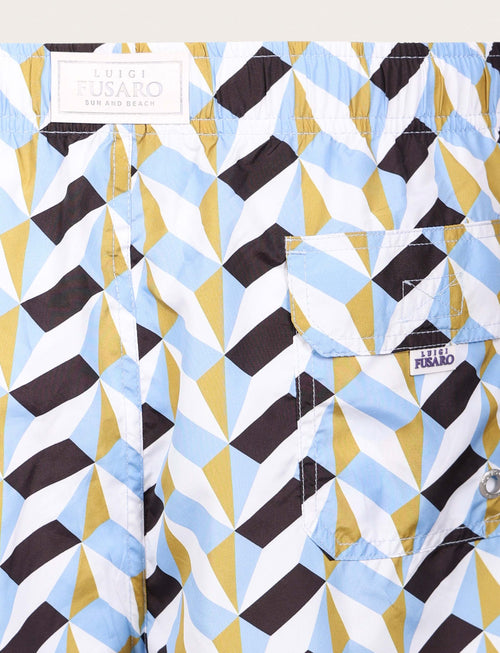 Costume da bagno fantasia geometrica celeste_luigi fusaro