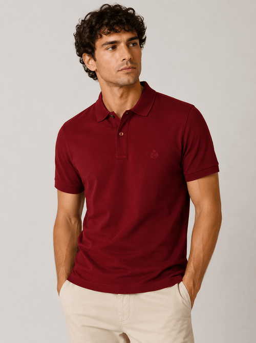 Polo in cotone tinta unita |Colore:Bordo