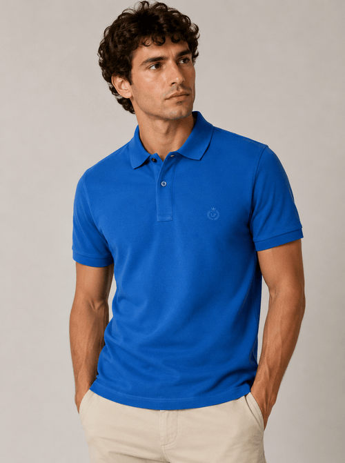 Polo in cotone tinta unita |Colore:Bluette