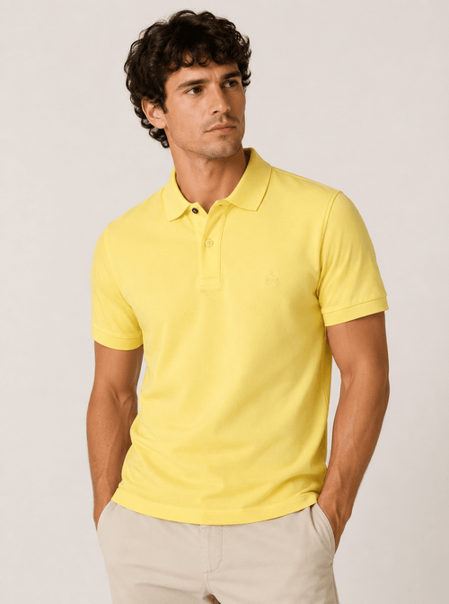 Polo in cotone tinta unita |Colore:Giallo