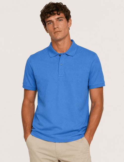 Polo in cotone tinta unita |Colore:Azzurro