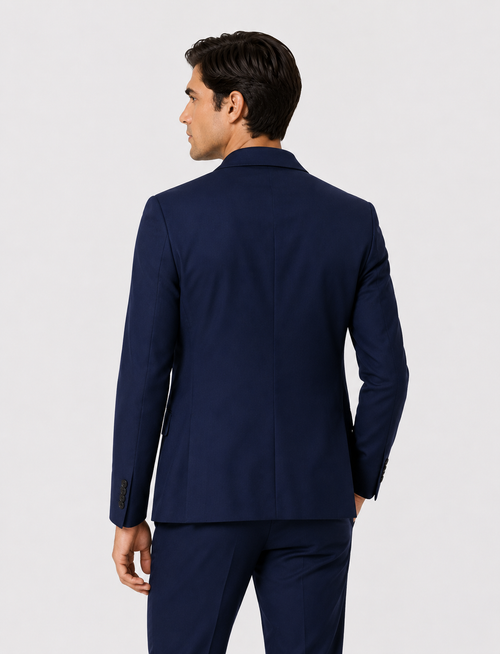 Giacca tinta unita in cotone stretch |Colore:Bluette