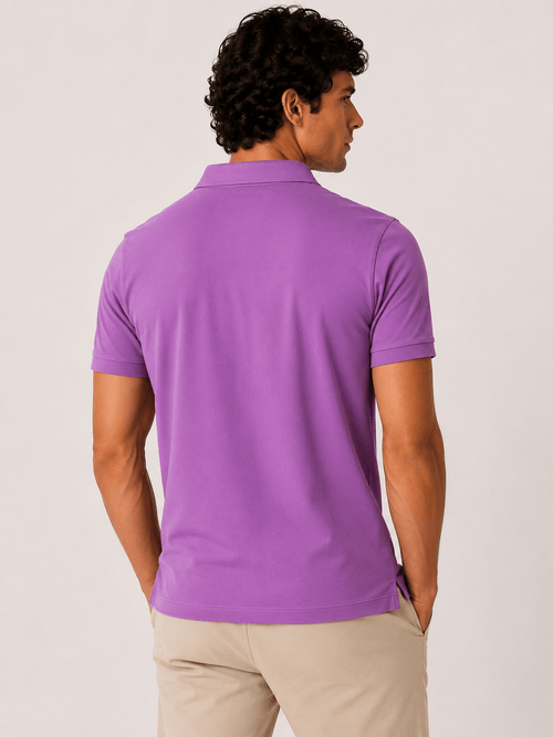 Polo in cotone tinta unita |Colore:Viola