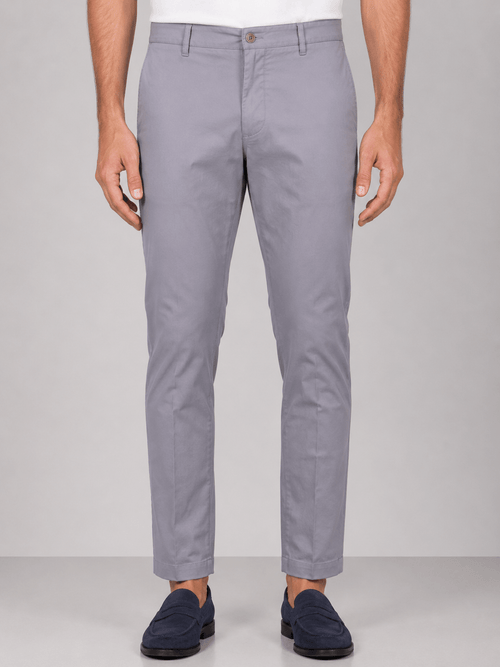 Pantaloni chino in cotone elasticizzato |Colore:Grigio medio