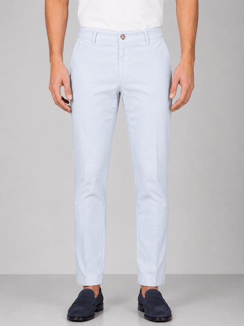 Pantaloni chino in cotone elasticizzato |Colore:Polvere