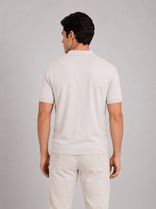 Polo in cotone derby senza bottoni |Colore:Beige