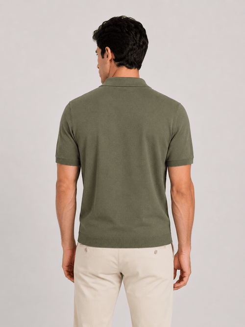 Polo in cotone derby senza bottoni |Colore:Verde