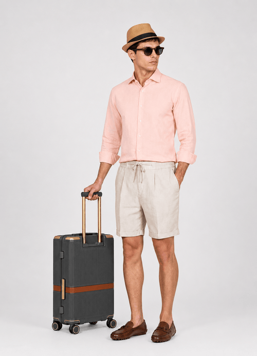Trolley cabina rigido 57 cm 4 ruote |Colore:Marrone