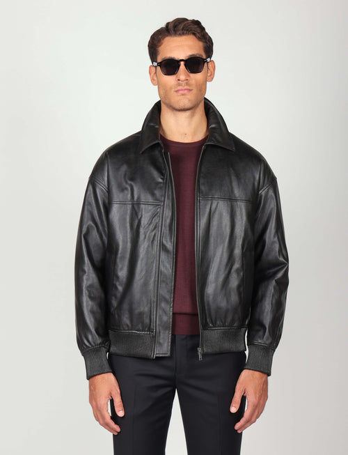 Bomber similpelle con zip Luigi Fusaro