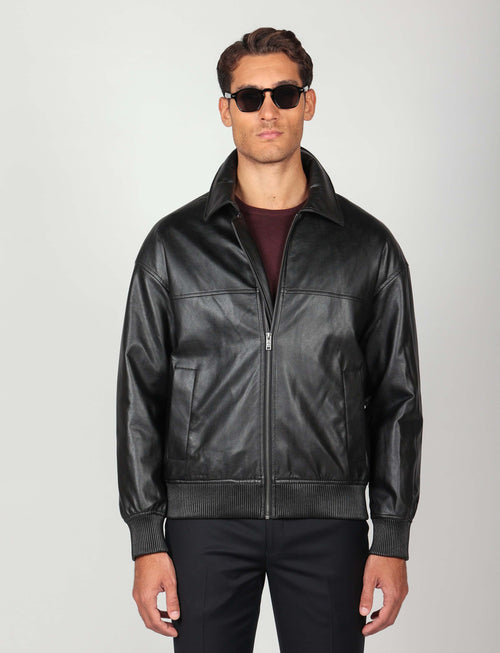 Bomber similpelle con zip Luigi Fusaro