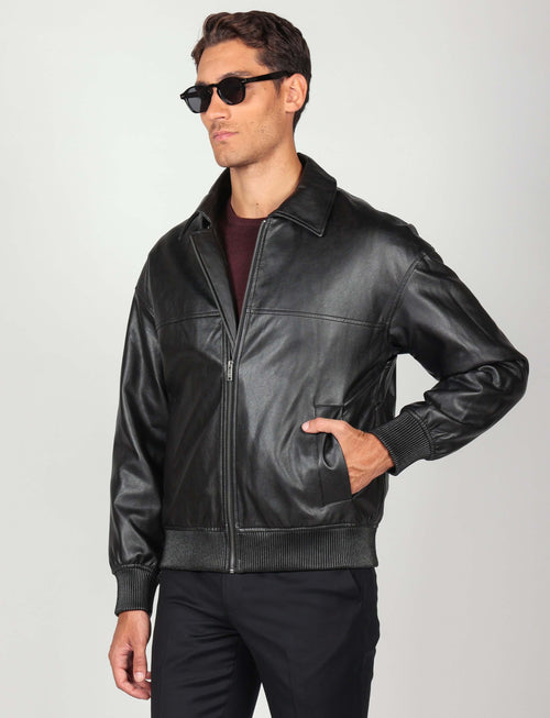 Bomber similpelle con zip Luigi Fusaro