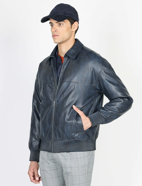 Bomber similpelle con zip Luigi Fusaro