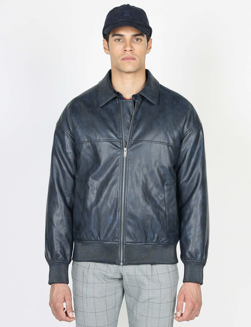 Bomber similpelle con zip Luigi Fusaro