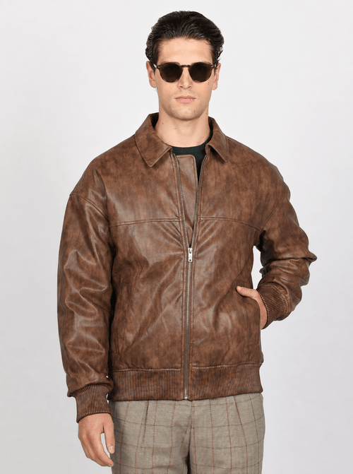 Bomber similpelle con zip Luigi Fusaro