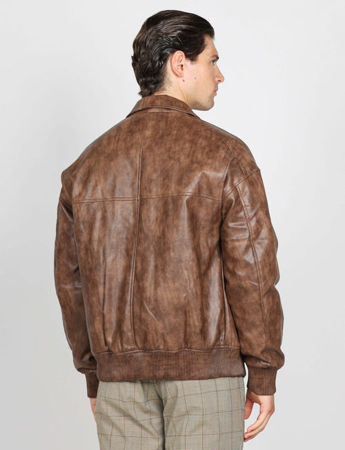 Bomber similpelle con zip Luigi Fusaro