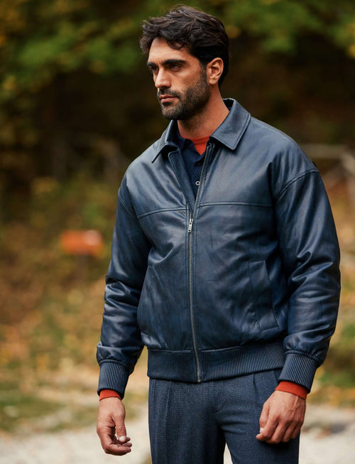Bomber similpelle con zip Luigi Fusaro