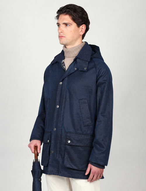 Giaccone tecnico con cappuccio |Colore:Blu