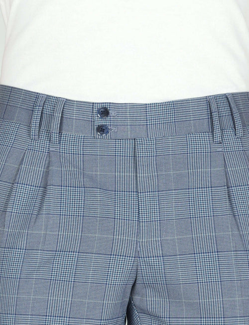 Pantaloni fantasia check con doppia pince Luigi Fusaro