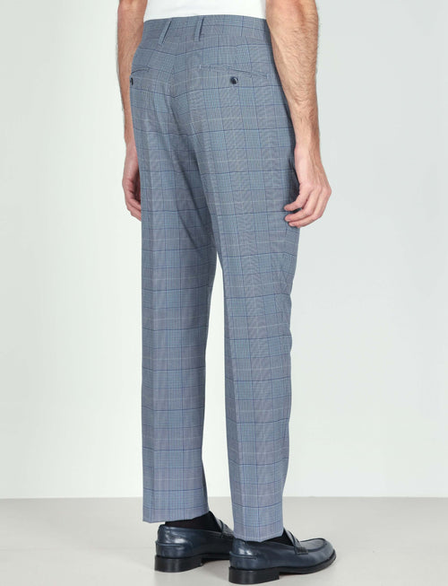 Pantaloni fantasia check con doppia pince Luigi Fusaro
