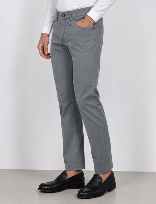 Pantaloni cinque tasche in cotone nido d'ape |Colore:Grigio medio