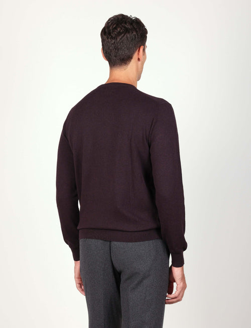 Maglia girocollo in cotone e lana Luigi Fusaro