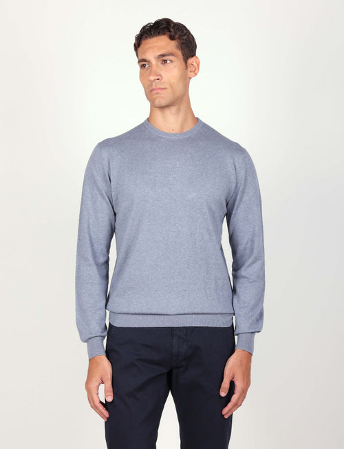 Maglia girocollo in cotone e lana Luigi Fusaro