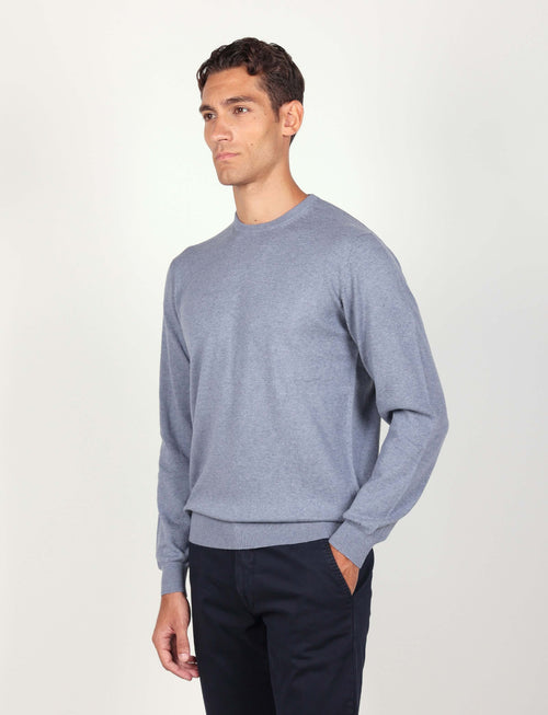 Maglia girocollo in cotone e lana Luigi Fusaro