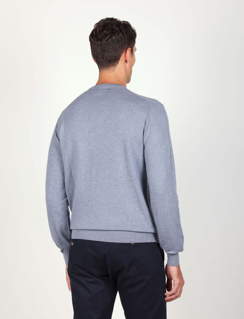 Maglia girocollo in cotone e lana Luigi Fusaro