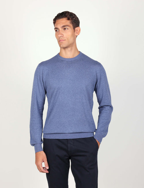 Maglia girocollo in cotone e lana Luigi Fusaro