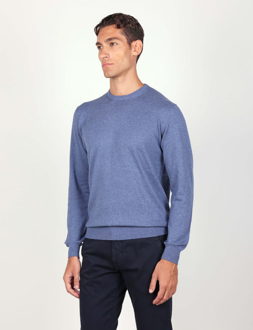 Maglia girocollo in cotone e lana Luigi Fusaro