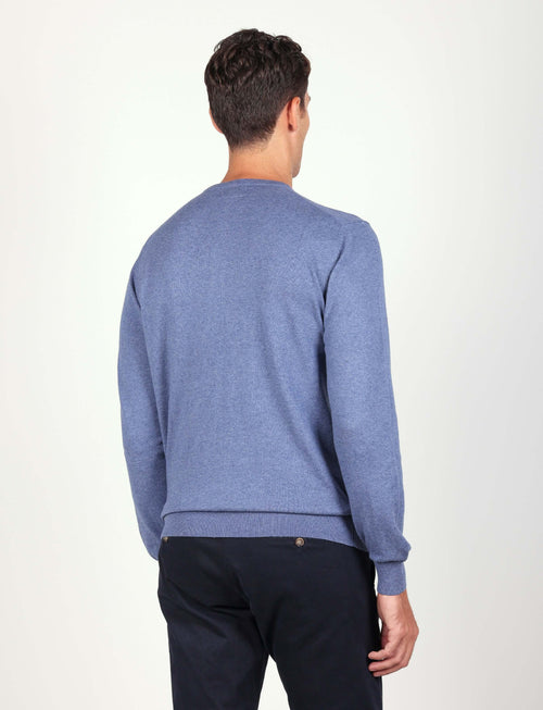Maglia girocollo in cotone e lana Luigi Fusaro