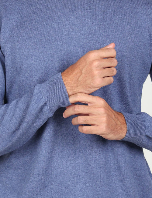 Maglia girocollo in cotone e lana Luigi Fusaro