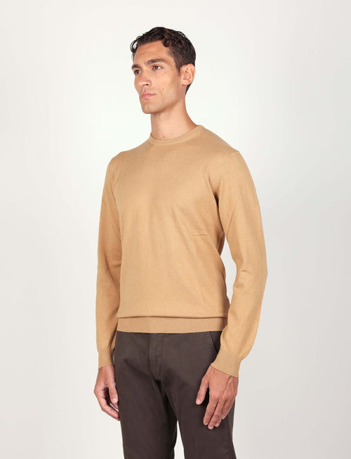 Maglia girocollo in cotone e lana Luigi Fusaro