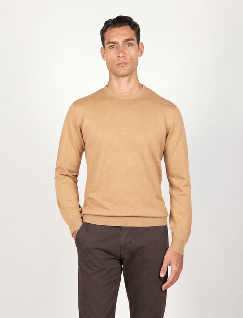 Maglia girocollo in cotone e lana Luigi Fusaro