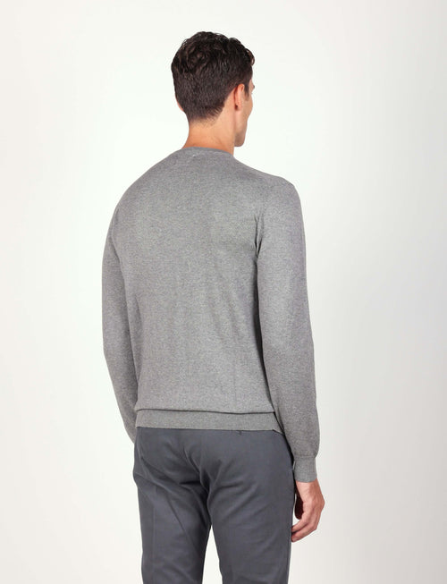 Maglia girocollo in cotone e lana Luigi Fusaro