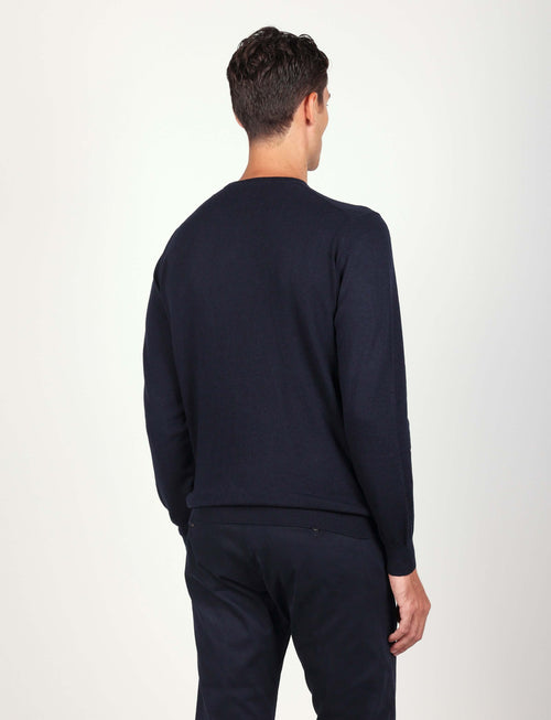 Maglia girocollo in cotone e lana Luigi Fusaro
