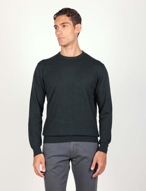 Maglia girocollo in cotone e lana Luigi Fusaro