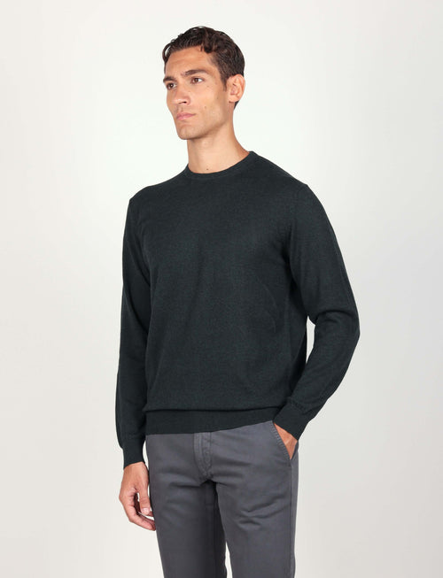 Maglia girocollo in cotone e lana Luigi Fusaro