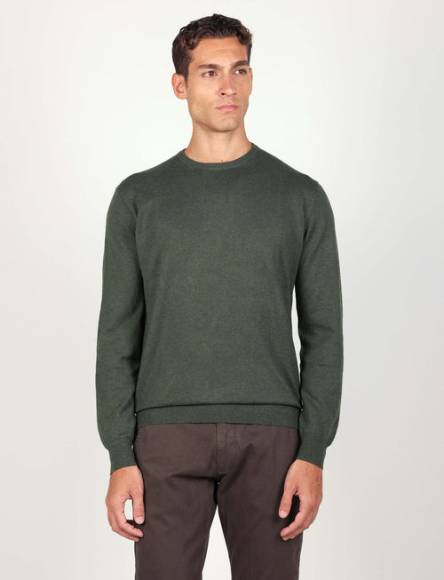 Maglia girocollo in cotone e lana Luigi Fusaro
