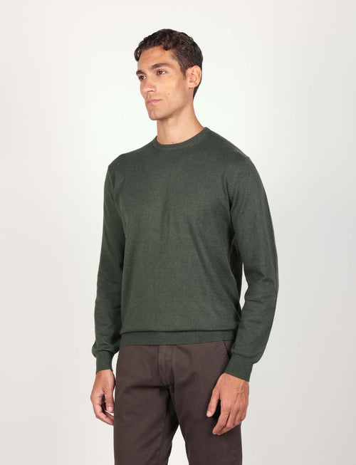 Maglia girocollo in cotone e lana Luigi Fusaro