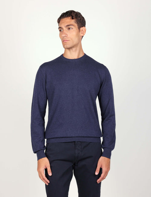 Maglia girocollo in cotone e lana Luigi Fusaro