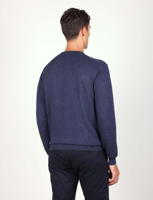 Maglia girocollo in cotone e lana Luigi Fusaro
