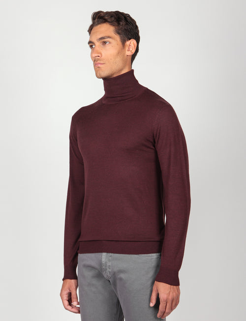 Dolcevita in lana merinos |Colore:Bordo