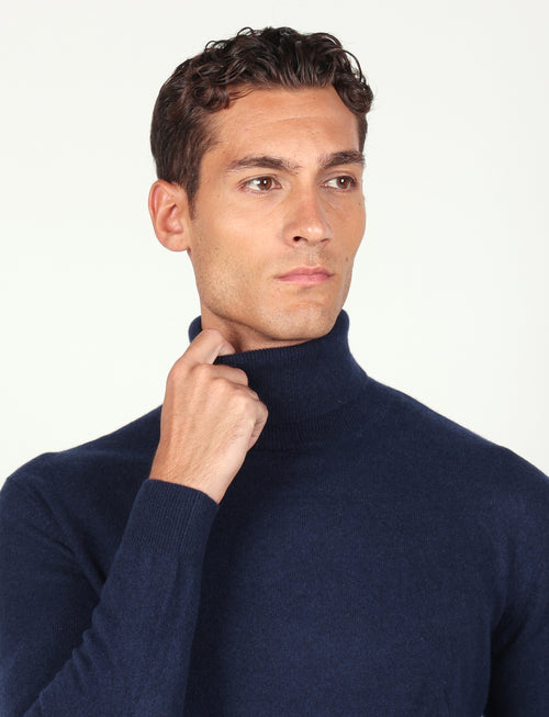 Dolcevita in puro cashmere |Colore:Blu